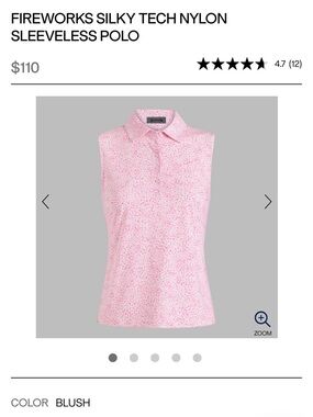 G/FORE Sleeveless Polo Tank in Blush Pink Speckle